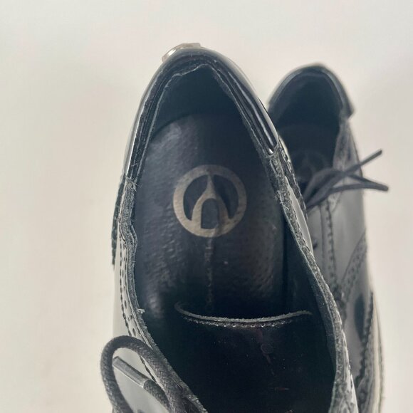 Wishbone Diana Black Patent Leather Lace Up Brogue Oxford Shoes, Size 8 - Picture 10 of 11